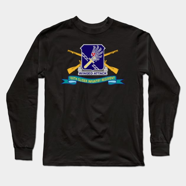 188th Glider Infantry Regiment w Br - DUI - Ribbon X 300 Long Sleeve T-Shirt by twix123844